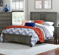 Transitional Style Cool Gray Finish 1Pc Queen Size Bed Birch Veneer Wood Bedroom Furniture Queen Gray Bedroom Transitional Wood