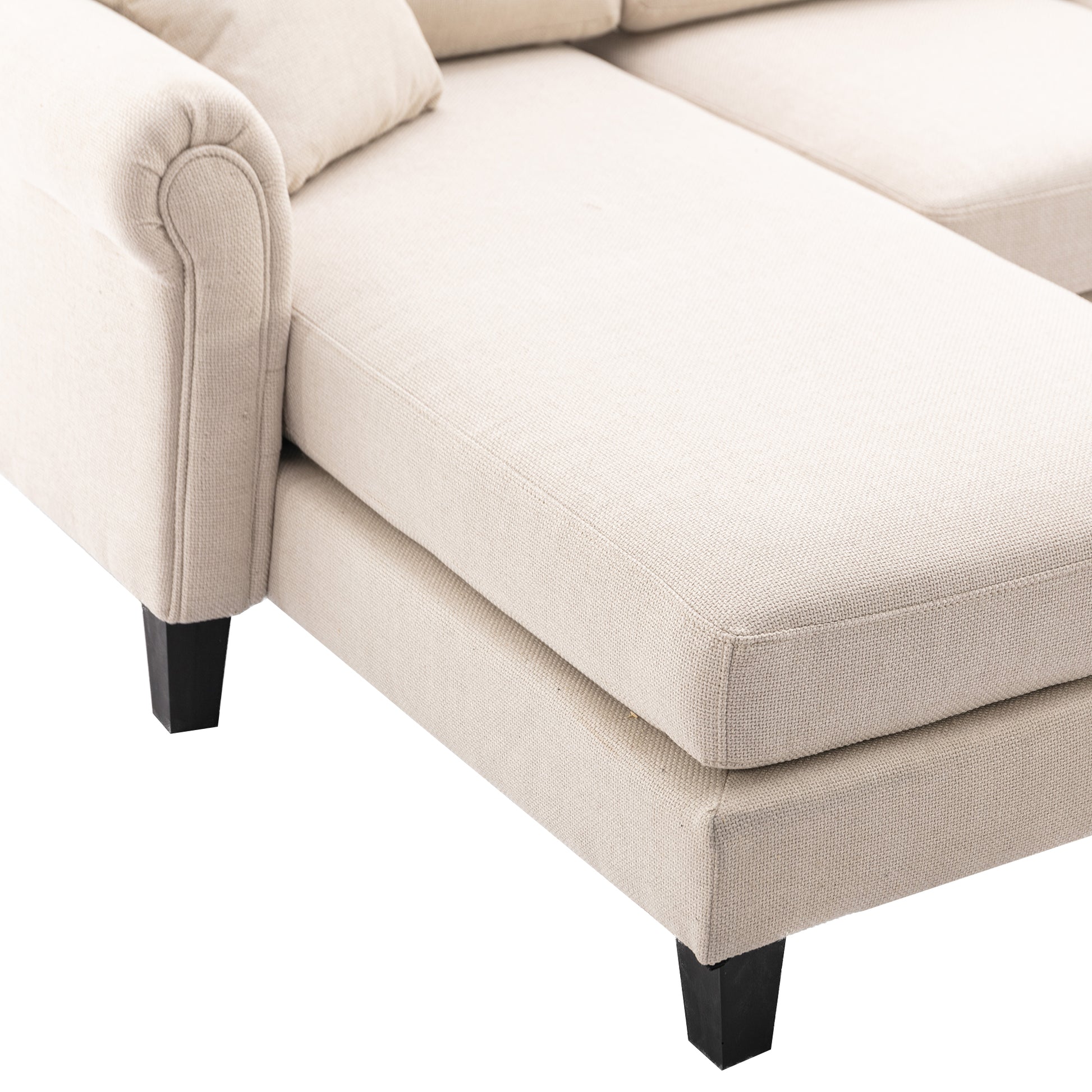 Coolmore Accent Sofa Living Room Sofa Sectional Sofa, U Shape Sectional Sofa With Ottoman, Reversible Sofa Couch For Living Room Beige Linen Beige Foam Linen 4 Seat
