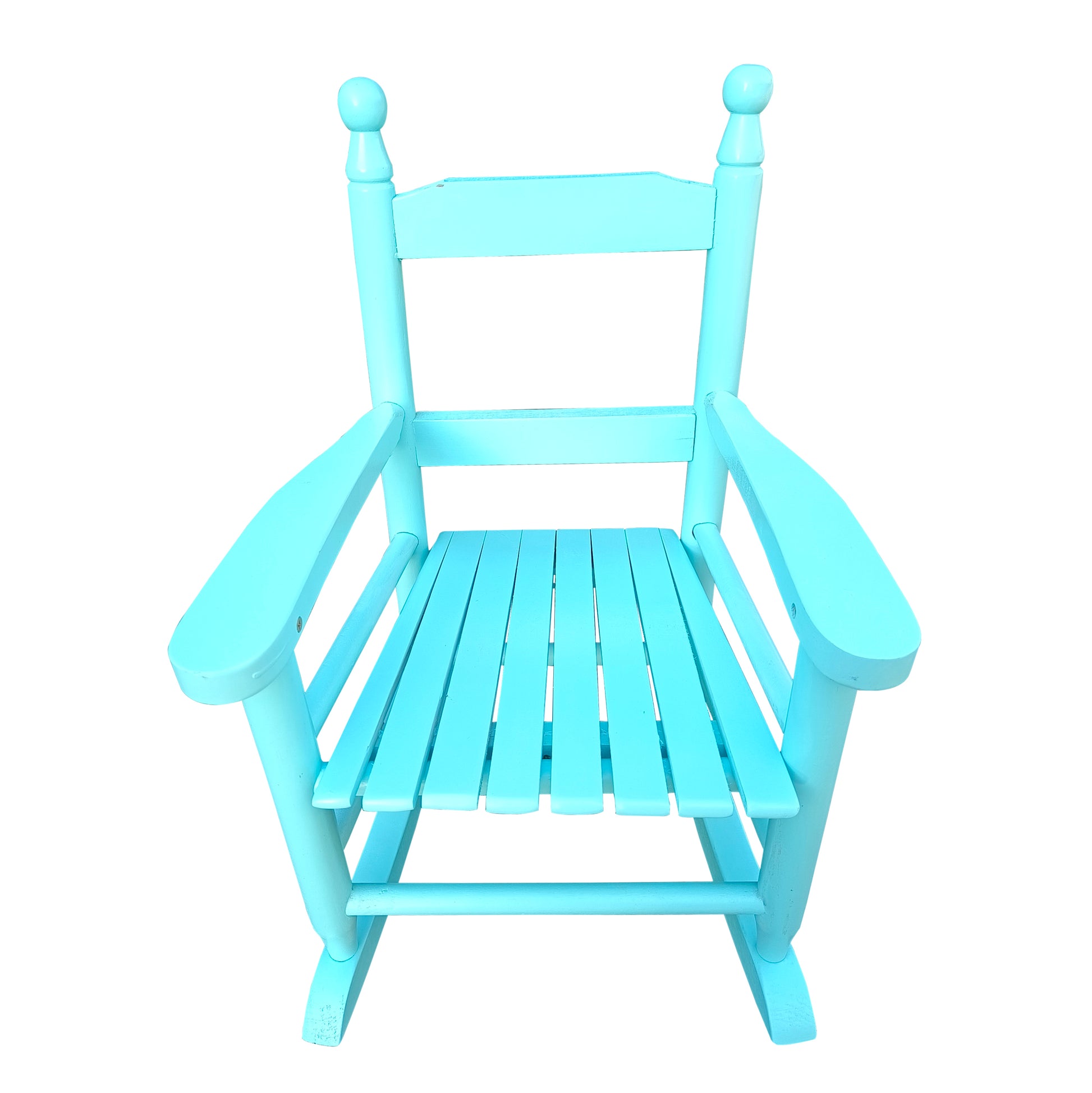 Children'S Rocking Light Light Blue Chair Indoor Or Outdoor Suitable For Kids Durable Light Blue Solid Wood