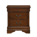 Classic Louis Philippe Style Brown Cherry Finish 1Pc Nightstand Of 2X Drawers Traditional Design Bedroom Furniture Brown Mix 2 Drawers Bedroom Traditional Wood