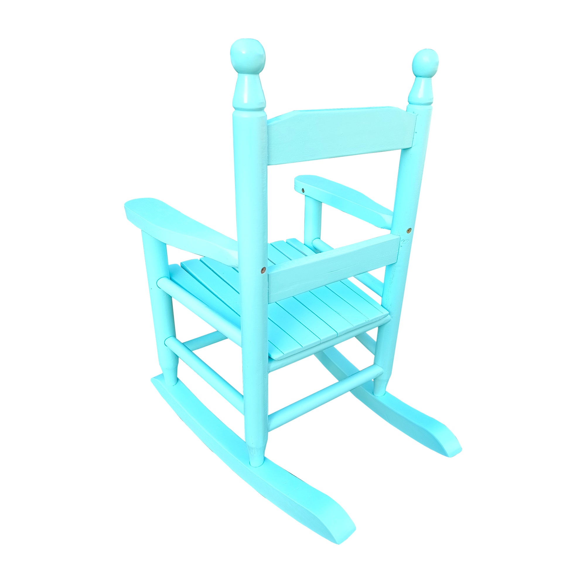 Children'S Rocking Light Light Blue Chair Indoor Or Outdoor Suitable For Kids Durable Light Blue Solid Wood