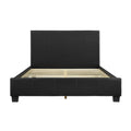 Contemporary Design 1Pc Queen Bed Black Faux Leather Upholstered Stylish Bedroom Furniture Box Spring Not Required Queen Black Bedroom Contemporary Faux Leather Plywood