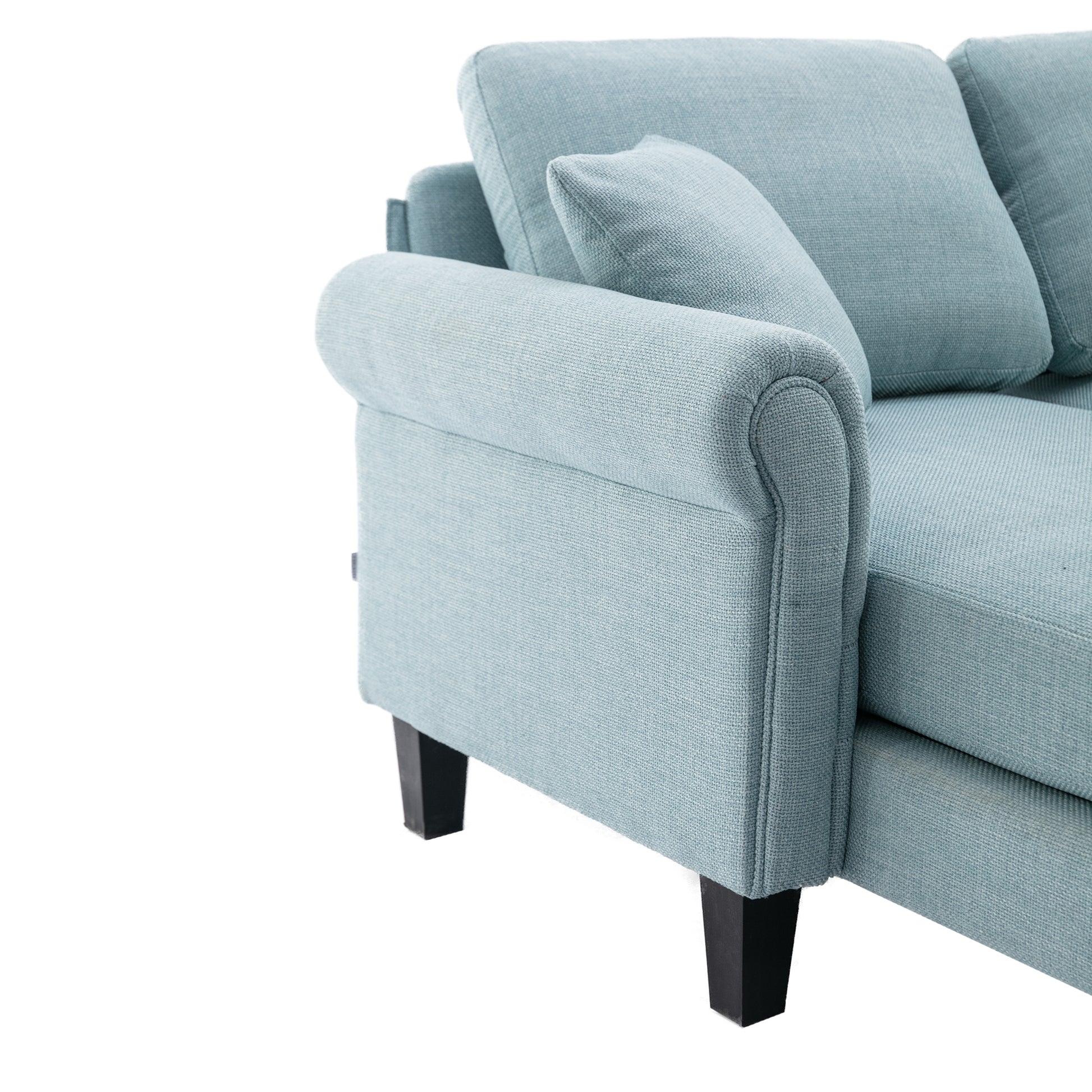 Coolmore Accent Sofa Living Room Sofa Sectional Sofa, U Shape Sectional Sofa With Ottoman, Reversible Sofa Couch For Living Room Light Blue Linen Light Blue Foam Linen 4 Seat