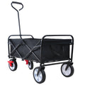 Folding Wagon Garden Shopping Beach Cart Black Black Metal