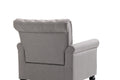 Mid Century Modern Accent Chair, Linen Armchair W Tufted Back Wood Legs, Upholstered Lounge Arm Chair Single Sofa For Living Room Bedroom, Light Grey Light Gray Foam Linen
