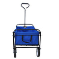 Folding Wagon Garden Shopping Beach Cart Blue Blue Metal