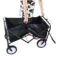 Folding Wagon Garden Shopping Beach Cart Black Black Metal