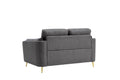 Contemporary 1Pc Loveseat Dark Gray With Gold Metal Legs Plywood Pocket Springs And Foam Casual Living Room Furniture Dark Gray Primary Living Space Mid Century Modern,Modern Plywood