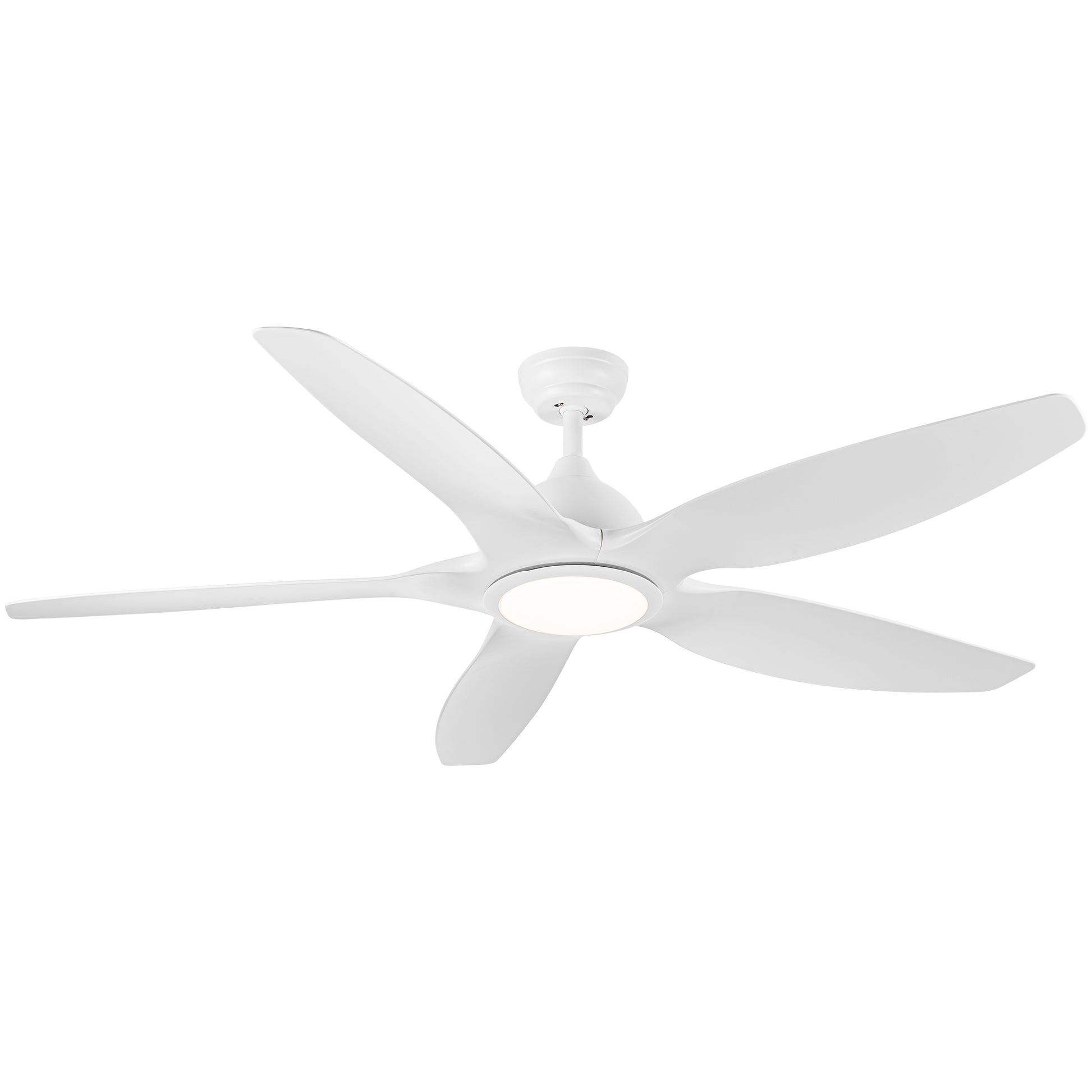 Modern 60 In Intergrated Led Ceiling Fan Lighting With White Abs Blade White Abs