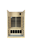 Two Person Basswood Far Infrared Outdoor Sauna Room Natural Wood Solid Wood