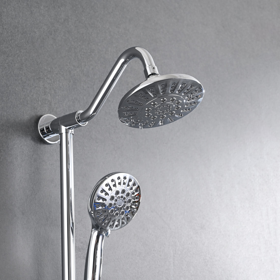 6 Inch Rain Shower Head With Handheld Shower Head Bathroom Rain Shower System Chrome Abs