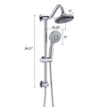 6 Inch Rain Shower Head With Handheld Shower Head Bathroom Rain Shower System Chrome Abs