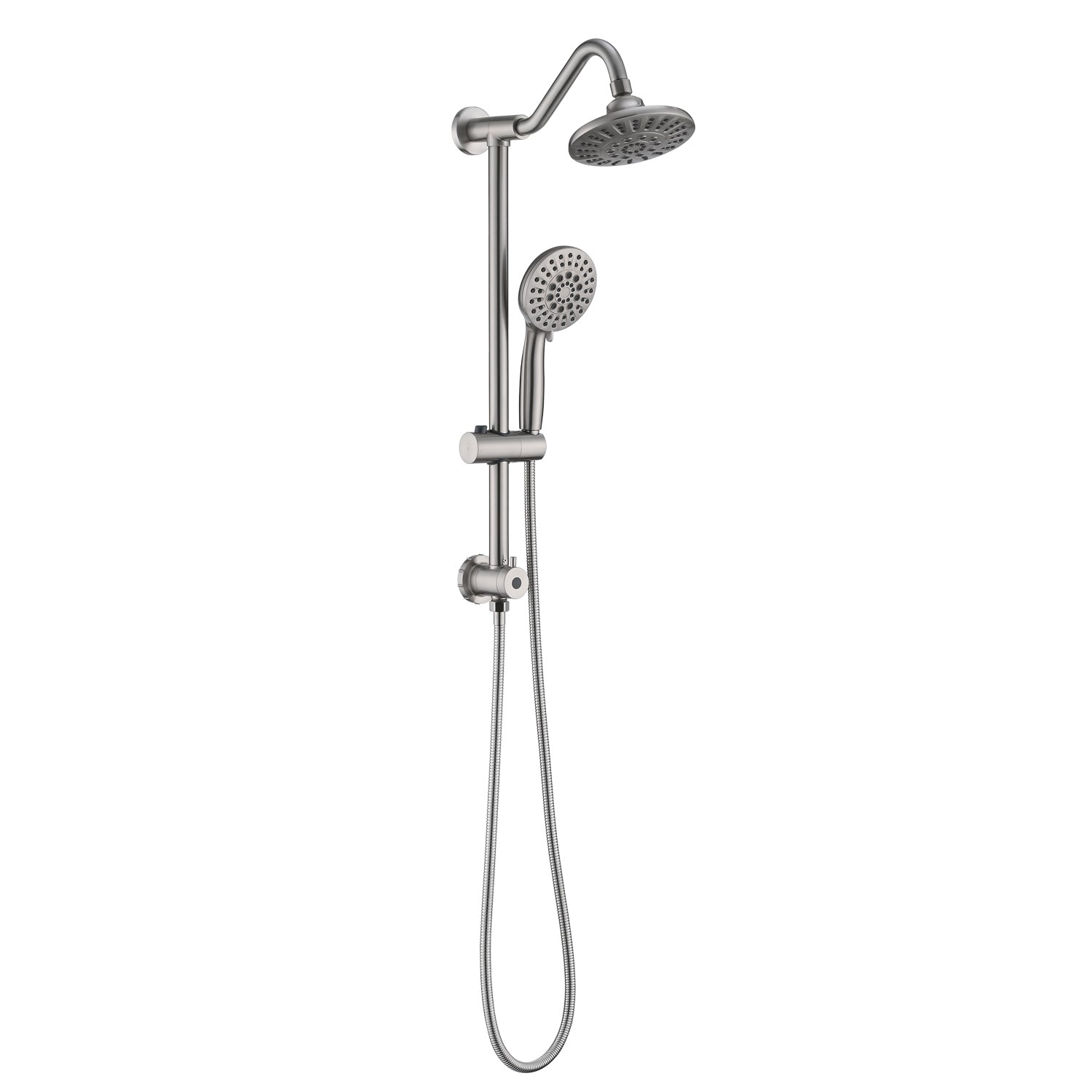 Brushed Nickel 6 Inch Rain Shower Head With Handheld Shower Head Bathroom Rain Shower System Brushed Nickel Abs