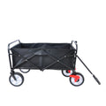 Folding Wagon Garden Shopping Beach Cart Black Black Metal