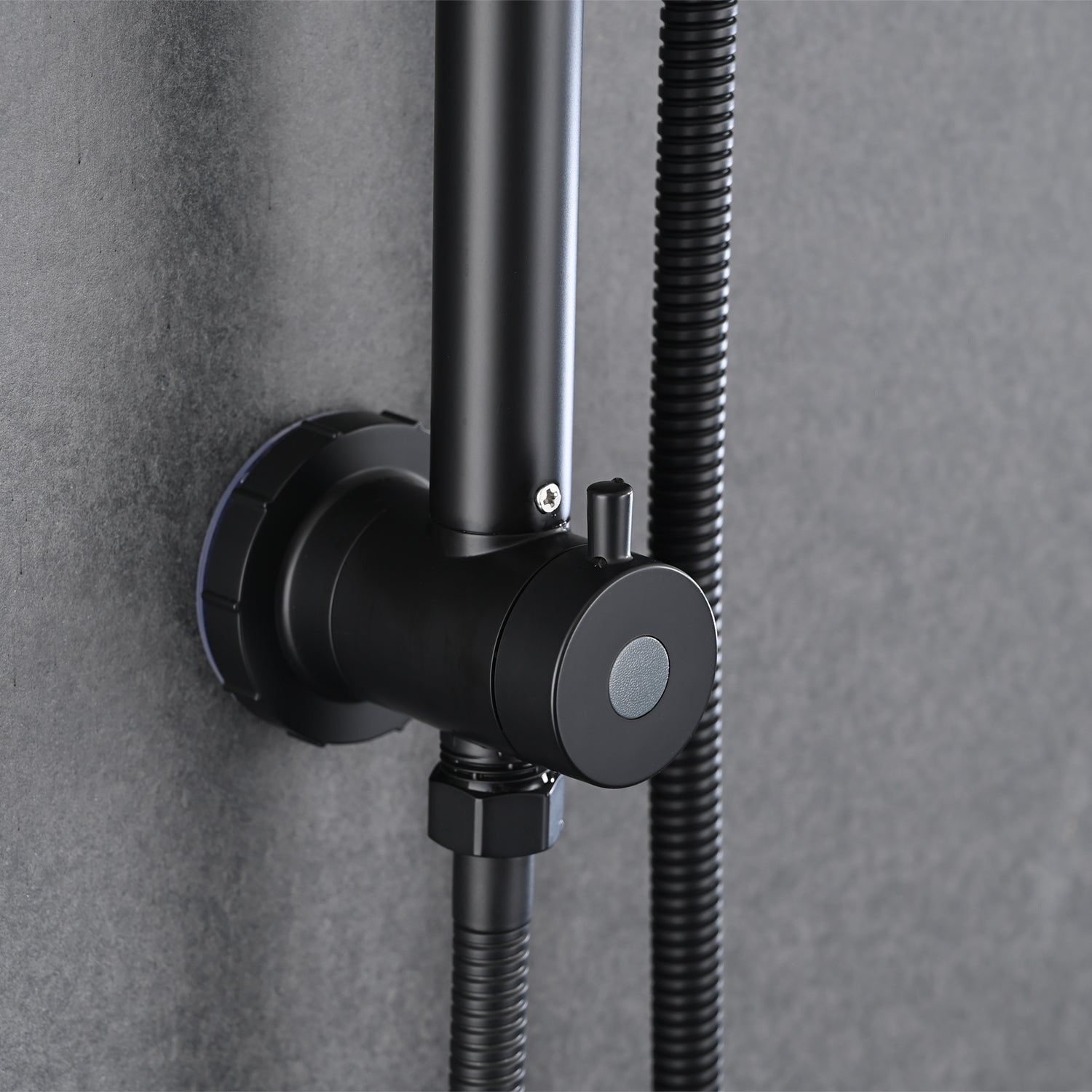 6 Inch Rain Shower Head With Handheld Shower Head Bathroom Rain Shower System Matte Black Abs