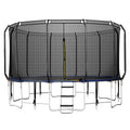 16 Ft Easy Assembly Trampoline For Family,Outdoor Jumping Trampoline With Safety Enclosure Net Black Metal