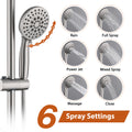 Brushed Nickel 6 Inch Rain Shower Head With Handheld Shower Head Bathroom Rain Shower System Brushed Nickel Abs