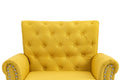 Mid Century Modern Accent Chair, Linen Armchair W Tufted Back Wood Legs, Upholstered Lounge Arm Chair Single Sofa For Living Room Bedroom, Yellow Yellow Foam Linen