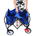 Folding Wagon Garden Shopping Beach Cart Blue Blue Metal