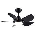 30 In Intergrated Led Ceiling Fan Lighting With Matte Black Abs Blade Black Abs