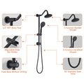 6 Inch Rain Shower Head With Handheld Shower Head Bathroom Rain Shower System Matte Black Abs