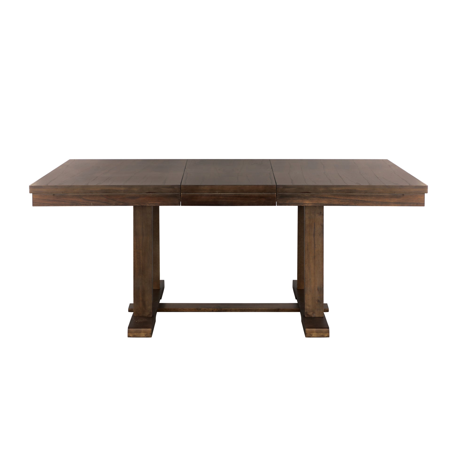 Classic Light Rustic Brown Finish Wooden 1Pc Dining Table W Self Storing Leaf Mindy Veneer Furniture Rustic Brown Dining Room Classic Wood