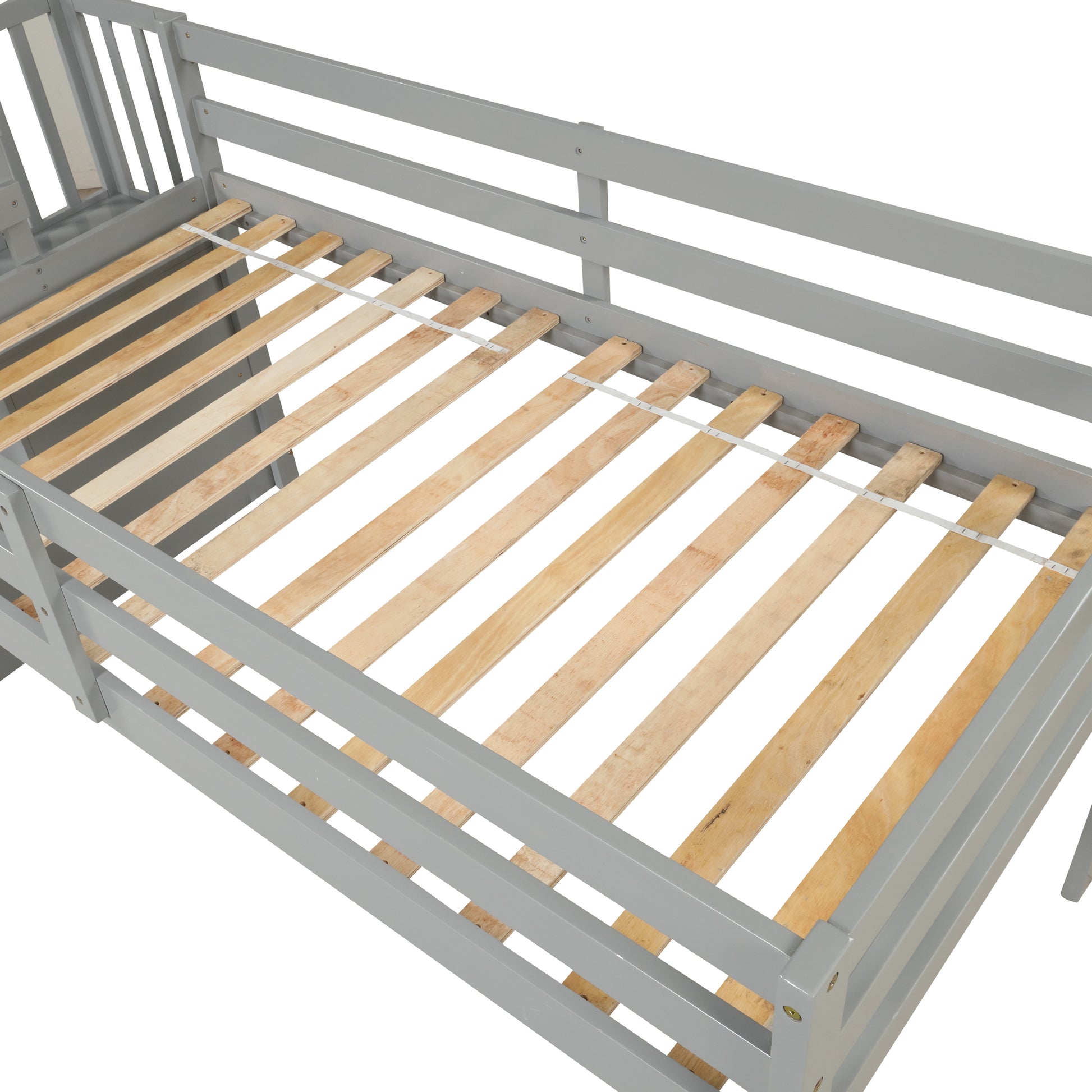 Loft Bed With Staircasegrey Grey Pine