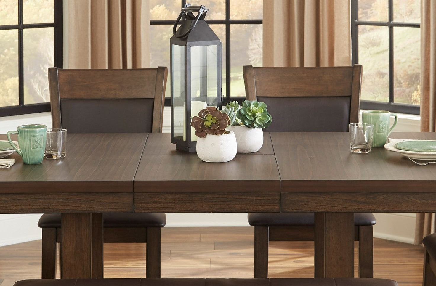 Classic Light Rustic Brown Finish Wooden 1Pc Dining Table W Self Storing Leaf Mindy Veneer Furniture Rustic Brown Dining Room Classic Wood