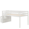 Loft Bed With Staircasewhite Twin White Pine