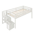 Loft Bed With Staircasewhite Twin White Pine