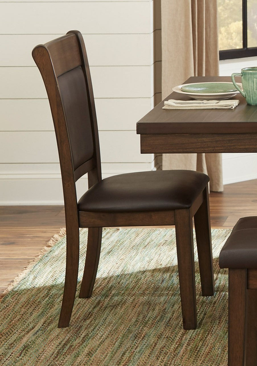 Classic Light Rustic Brown Finish Wooden Side Chairs 2Pc Set Upholstered Seat Back Casual Dining Room Furniture Rustic Brown Dining Room Rustic,Transitional Wood