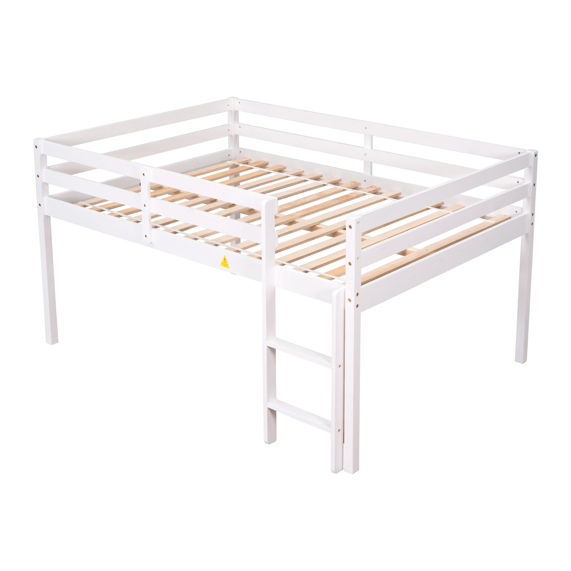 Full Loft Bed,White White Pine