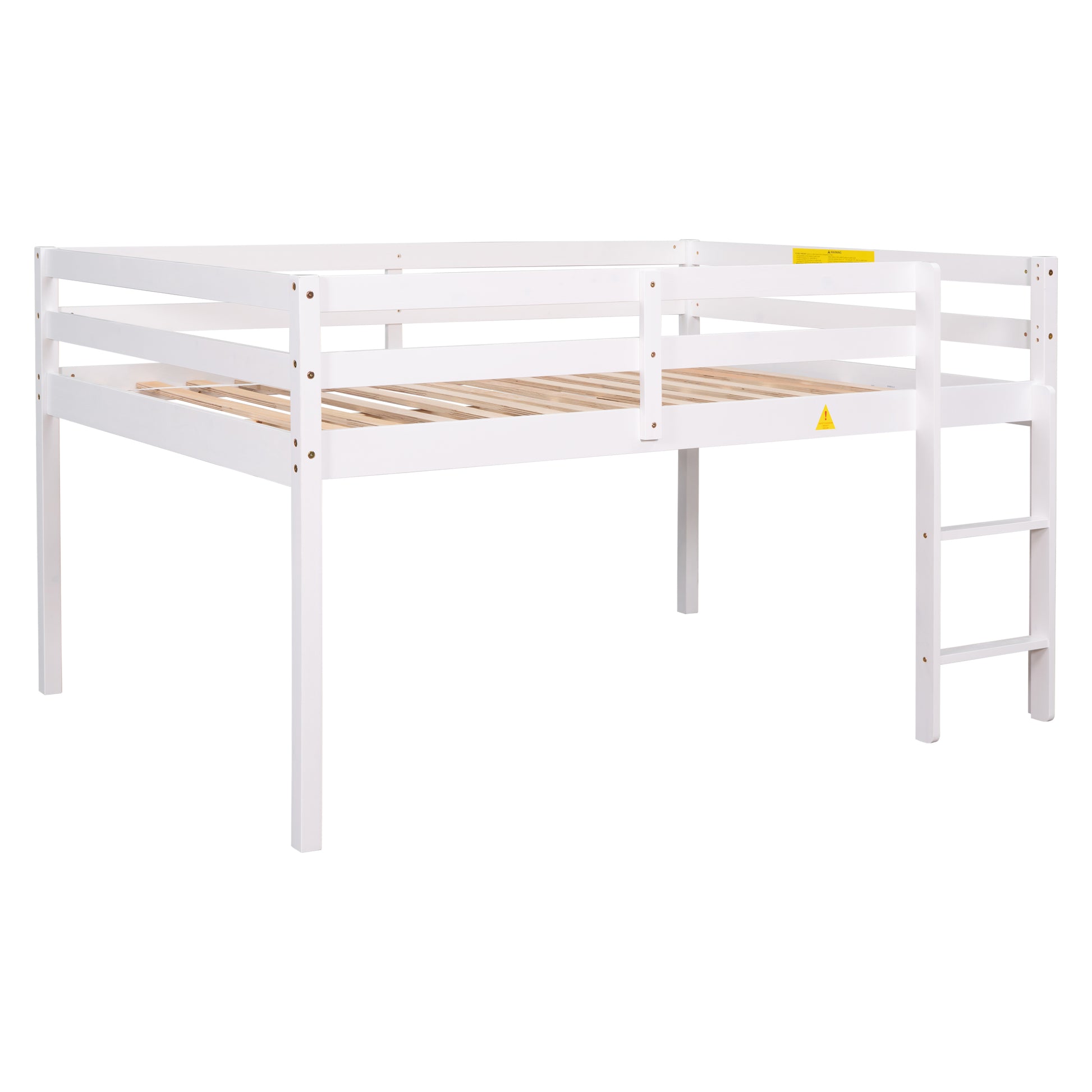 Full Loft Bed,White White Pine