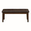 Transitional Dining Furniture 1Pc Wooden Bench Button Tufted Seat Light Rustic Brown Finish Furniture Brown Mix Dining Room Transitional Wood