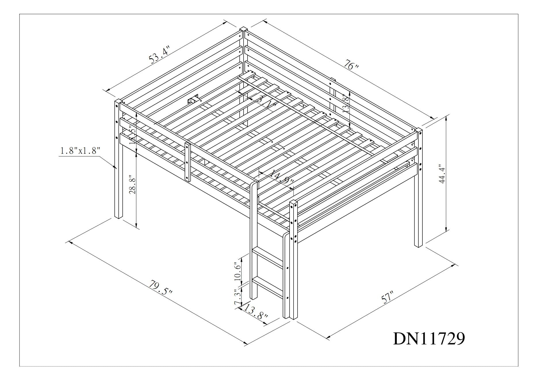 Full Loft Bed,Espresso Espresso Pine