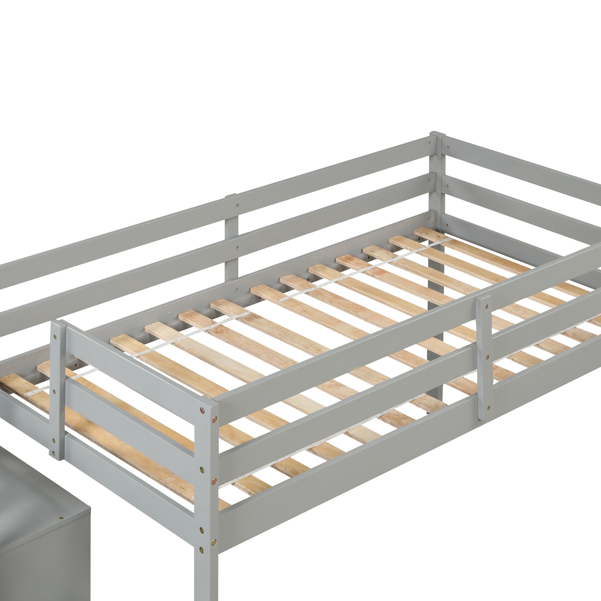 Loft Bed With Staircasegrey Grey Pine