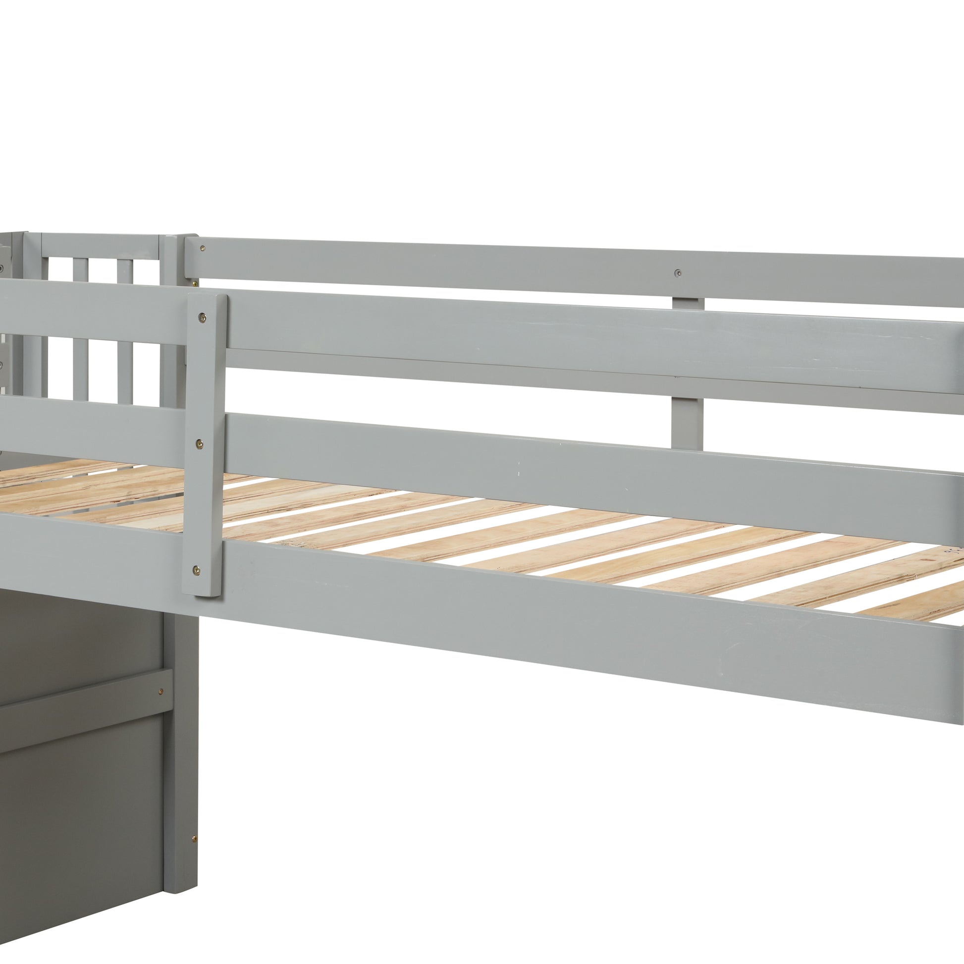Loft Bed With Staircasegrey Grey Pine
