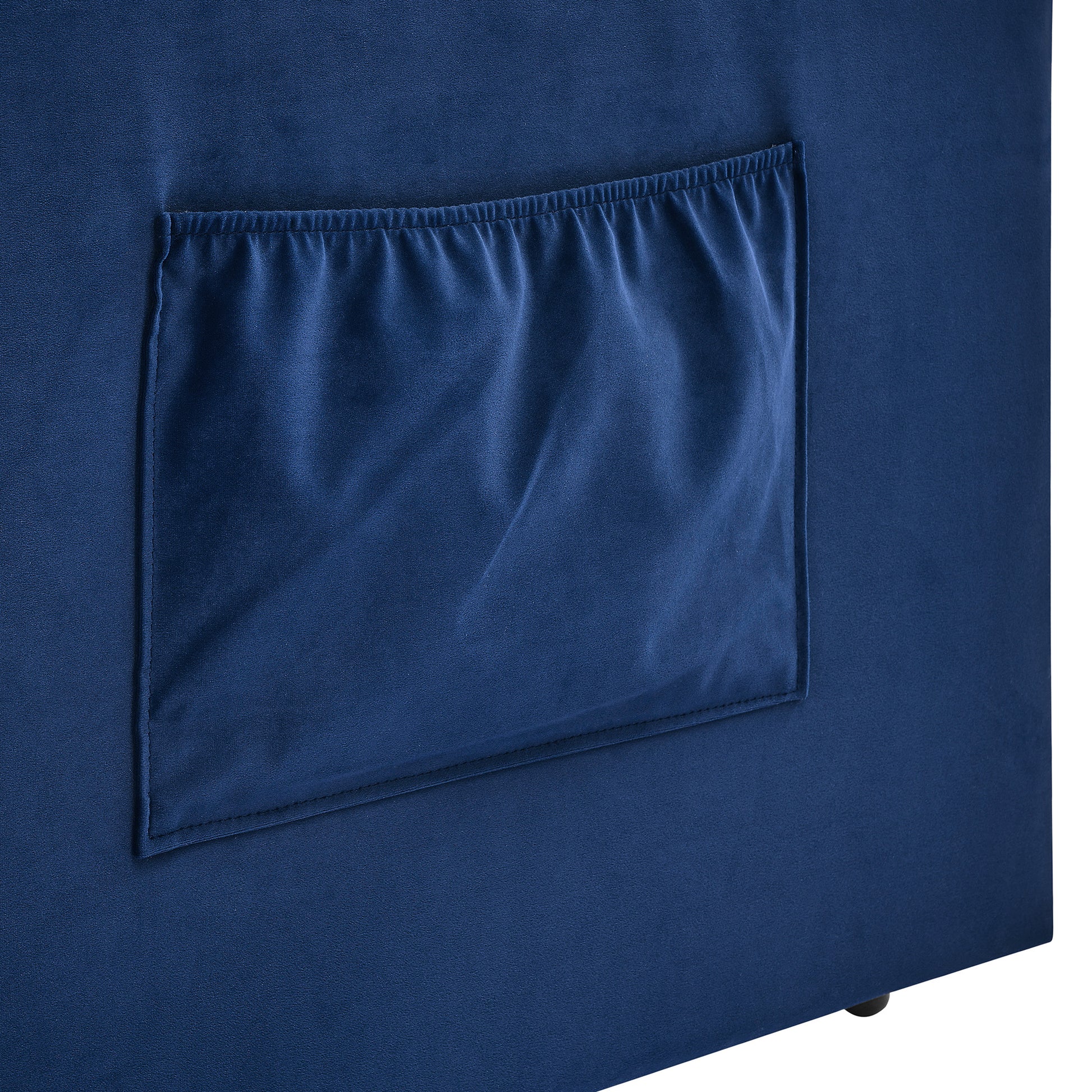 Loveseats Sofa Bed With Pull Out Bed,Adjsutable Back And Two Arm Pocket,Blue 54.5"X33"X31.5" Blue Velvet