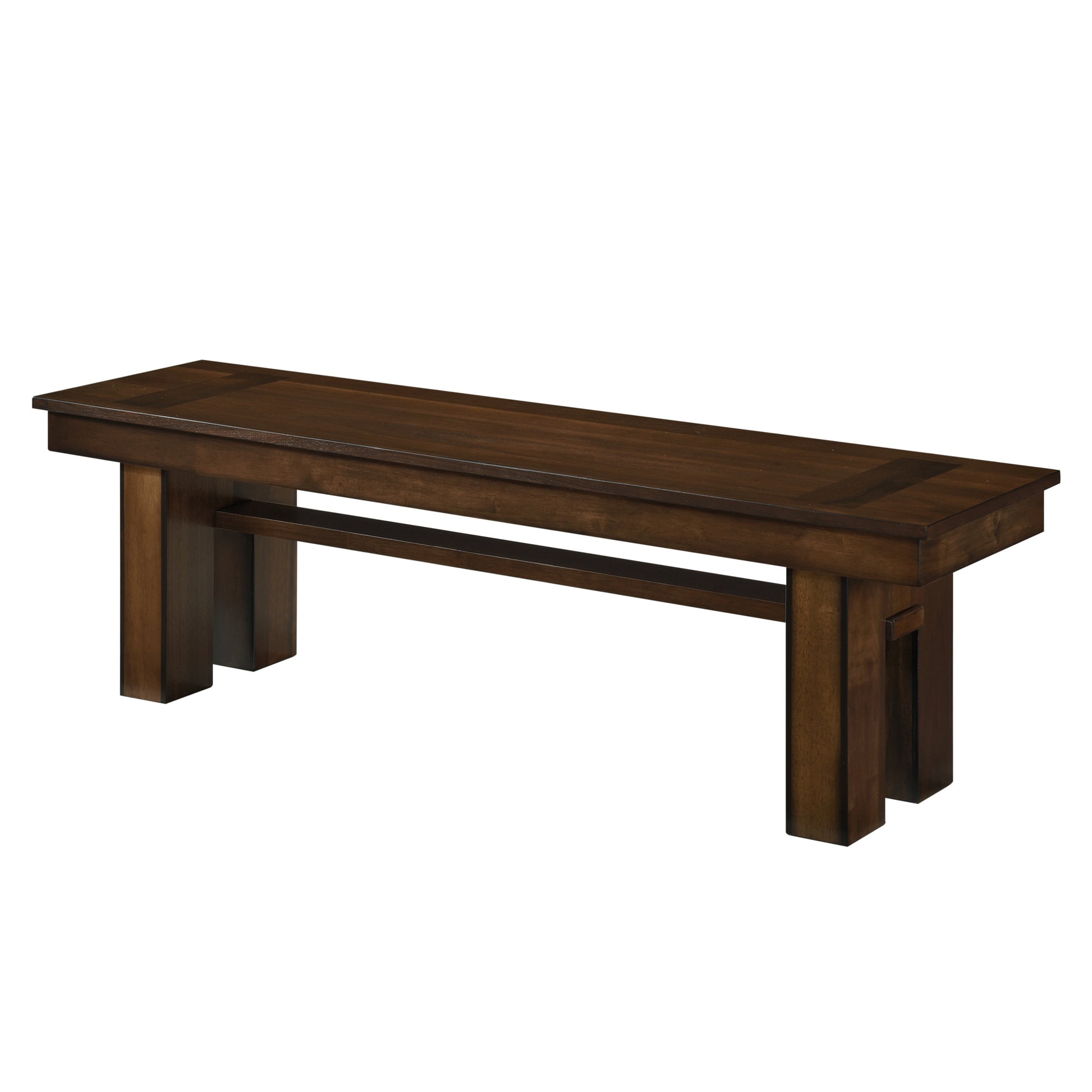 Transitional Walnut Finish Wooden Bench 1Pc Casual Contemporary Dining Furniture Walnut Dining Room Transitional Wood