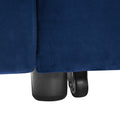 Loveseats Sofa Bed With Pull Out Bed,Adjsutable Back And Two Arm Pocket,Blue 54.5