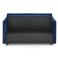 Loveseats Sofa Bed With Pull Out Bed,Adjsutable Back And Two Arm Pocket,Blue 54.5