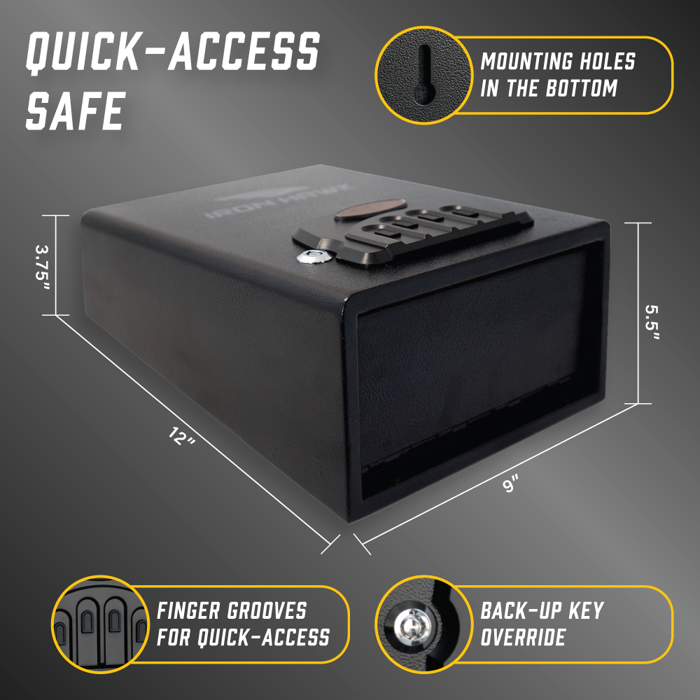 Small Quick Access Vault Matte Black Steel