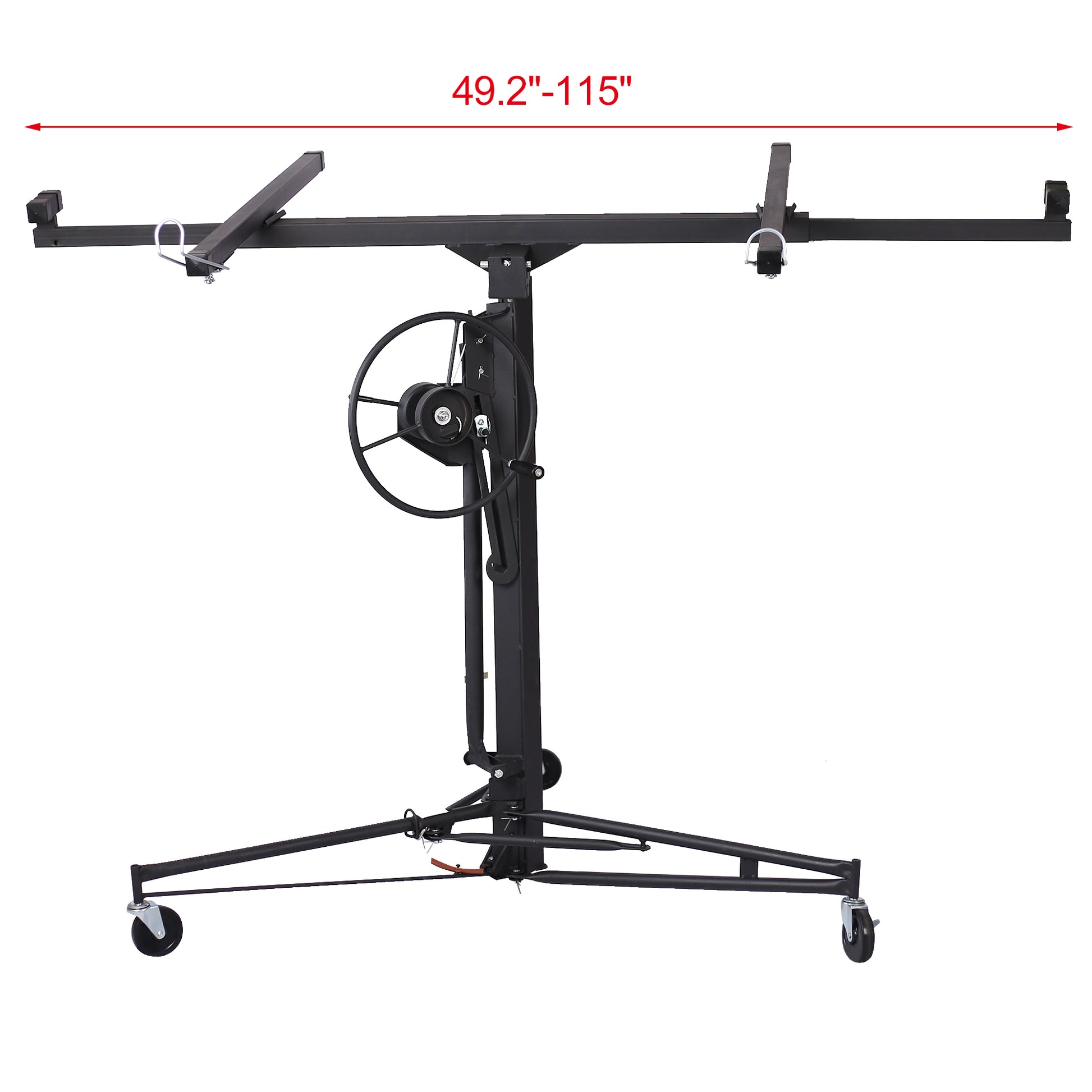 Drywall Lift Panel 11' Lift Drywall Panel Hoist Jack Lifter, Black Black Iron
