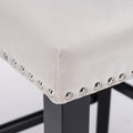 Contemporary Velvet Upholstered Wing Back Barstools With Button Tufted Decoration And Wooden Legs, And Chrome Trim, Leisure Style Bar Chairs,Bar Stools, Set Of 2 Beige ,Sw1824B Beige Foam Velvet