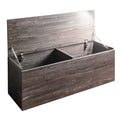 Dean Farmhouse Storage Bench In Rustic Gray Gray Solid Wood