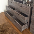 Morgan Farmhouse Six Drawer Jumbo Dresser In Rustic Gray Gray Solid Wood