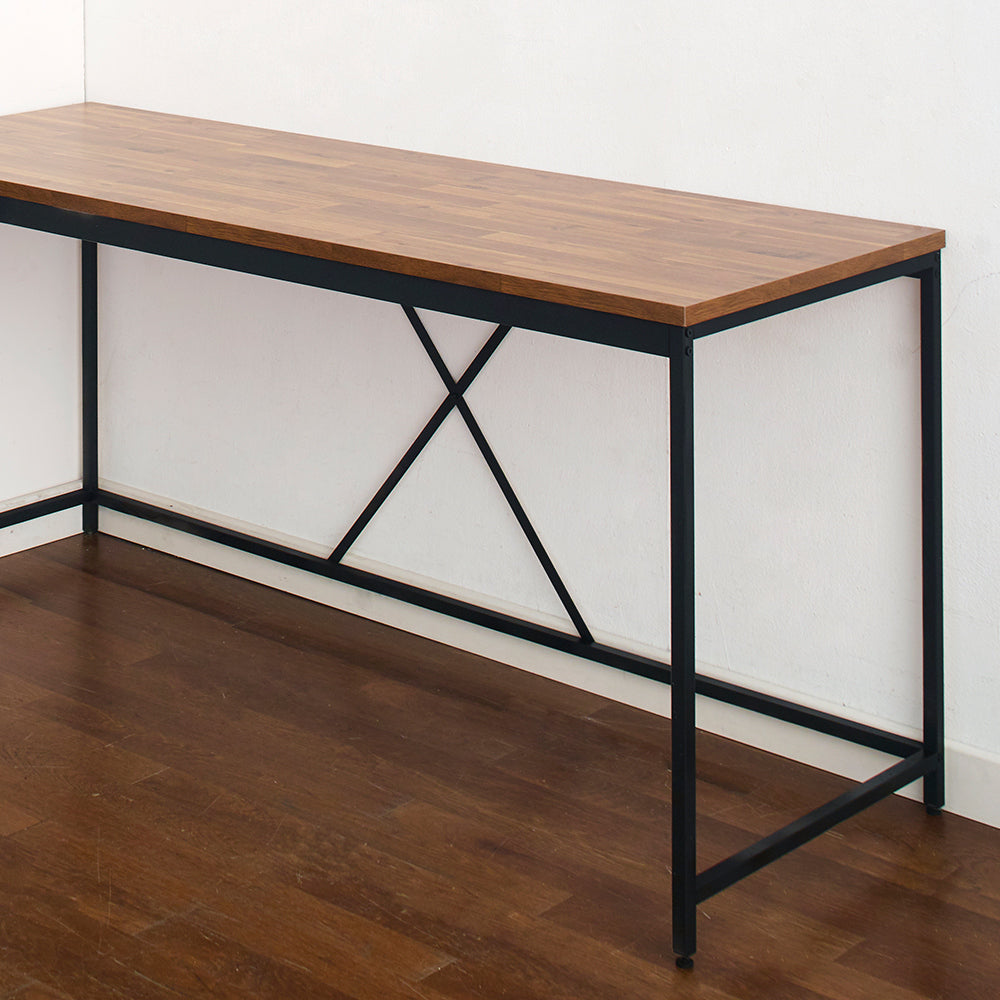 Olympus Wood And Metal Corner Desk In Acacia And Black Natural Solid Wood