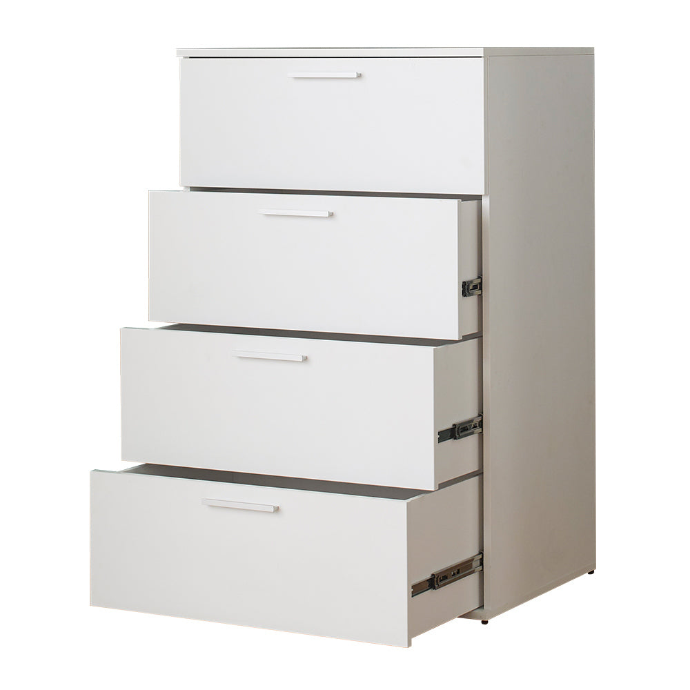 Oliver Farmhouse Four Drawer Jumbo Chest In White White Solid Wood