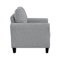 Modern 1Pc Chair Dark Gray Textured Fabric Upholstered Rounded Arms Attached Cushion Transitional Living Room Furniture Dark Gray Primary Living Space Farmhouse,Modern,Traditional,Transitional