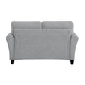 Modern 1Pc Loveseat Dark Gray Textured Fabric Upholstered Rounded Arms Attached Cushions Transitional Living Room Furniture Dark Gray Primary Living Space Farmhouse,Modern,Traditional,Transitional Fabric